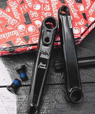 SHADOW CONSPIRACY FINEST 3 PC CRANKS BMX BIKE 22mm AUTHORIZED DEALER BLACK NEW • $165.59