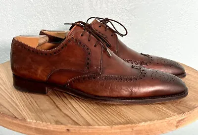 Magnanni Limited Edition For Saks Fifth Avenue Brown Wingtip Leather Shoes Sz 9 • $93.56