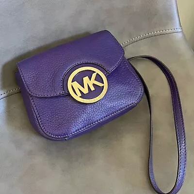 MICHAEL KORS Fulton Crossbody Leather Bag In Violet • $85