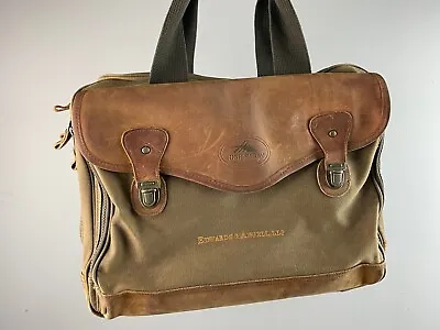 $39.50 • Buy Vintage High Sierra Brown Canvas Briefcase Bag Laptop With Leather Trim