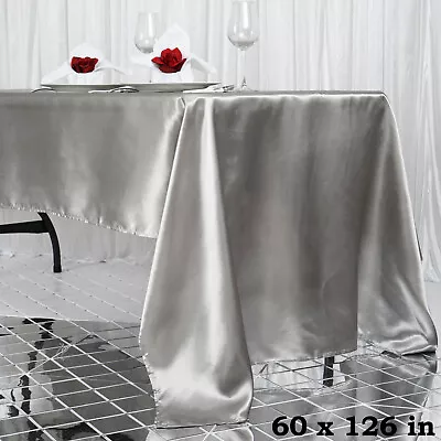 20 Pcs 60x126  RECTANGLE Satin TABLECLOTHS Wedding Party Banquet Linens • $124.36