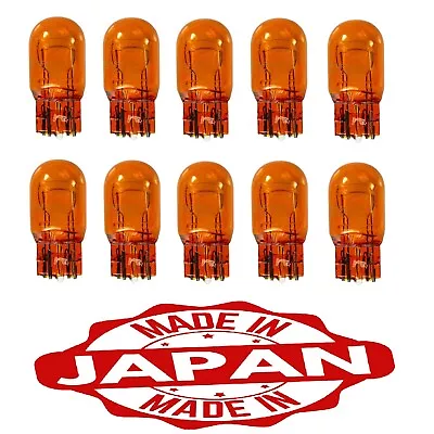 10x Japan 7443 AMBER STOCK TAIL LIGHT T20 BRAKE STOP TURN SIGNAL BULBS 7443NA • $16.98