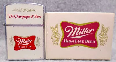 Vintage-Lot Of 2- Miller High Life Beer Ash Tray & Advertising Lighter RARE NICE • $39.99