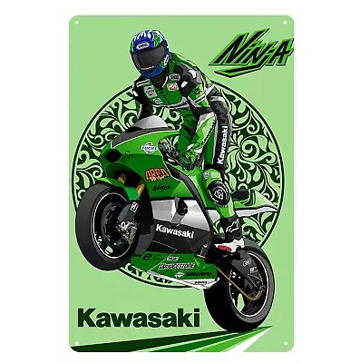 Kawasaki Ninja Racing Moto Gp Motorcycle Metal Poster Tin Sign 20x30cm • $14.90