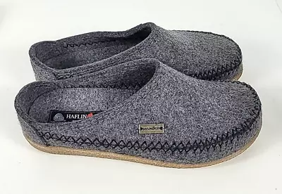 Haflinger Womens FLETCHER Gray Wool Clogs Slippers Sz 39 /US 8 • $79.99