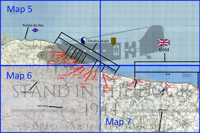 WW2 Normandy Map D-Day Map 5 6 7 Omaha Beach • $75