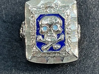 Vintage Lucky 13 Owl; SKULL & CROSSBONES Mexican Biker Ring MENS Size 11 • $382.46