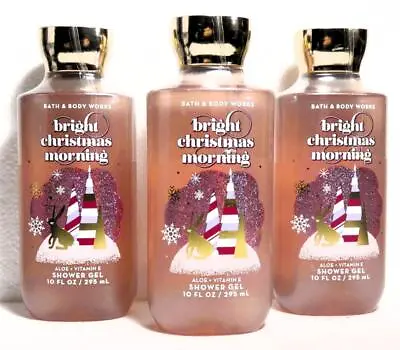 3 Bath & Body Works BRIGHT CHRISTMAS MORNING Aloe Vit E Shower Gel 10 Oz • $24.50