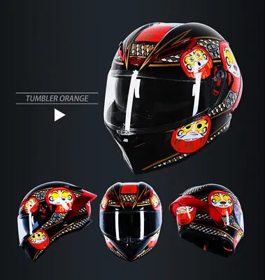 DOT Full Face Motorcycle Helmets With Dual Visor&Tail Motocross Racing Helmet • $170.90