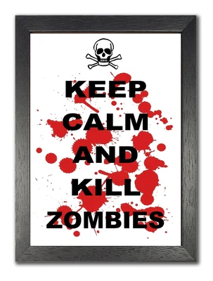 £8.99 • Buy Keep Calm And Kill Zombies Funny Quote Blood Brain Scarry Poster Horror Picture