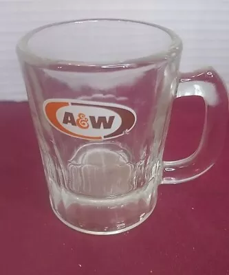 Vintage Mini A&W Collectible Root Beer Mug THICK HEAVY GLASS W/ Iconic Emblem • £9.65