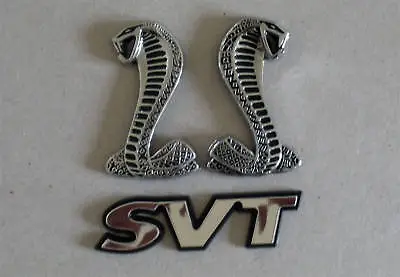 New 1994-2004 Ford Mustang Cobra Fender Snake & Decklid Svt Emblem (lh-rh) Set • $33.99