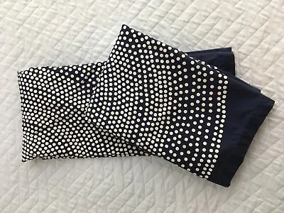 Marimekko Fokus Pippurikera Navy Blue White Dots King Pillow Shams S/2 • $80