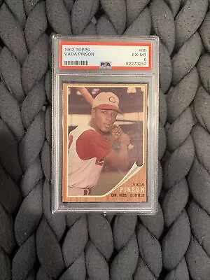 1962 Topps Graded Card - Vada Pinson - #80 PSA EX-MT 6 Cincinnati Reds 2nd Year • $42