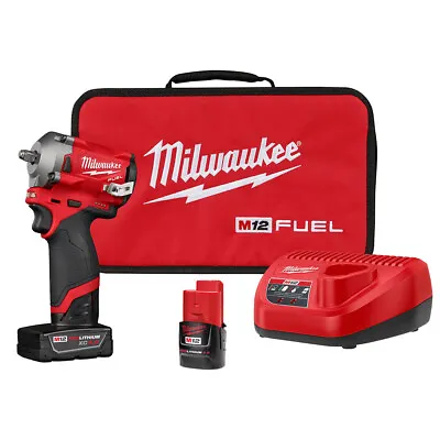 Milwaukee 2554-22 12V M12 FUEL 3/8  Brushless Cordless Stubby Impact Wrench Kit • $292.05