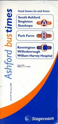 Stagecoach East Kent Bus Timetable (N090208) Ashford Town Feb 2009 • £2.99