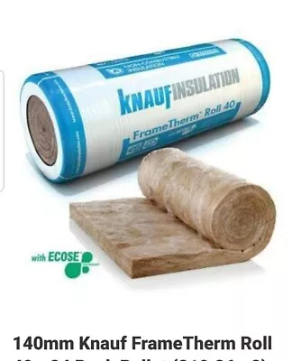 £23 • Buy Knauf Frame Therm 140mm Rolls Insulation Loft