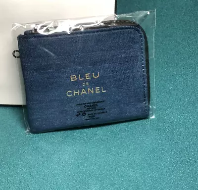 Chanel Beauty Cosmetic Pouch Bleu De Parfums Gift Card Holder Clutch Denim • $69