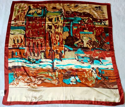 £8.99 • Buy Luxury Square Silk Scarf, Van Gogh's Painting,Castles And People,90cmx90cm