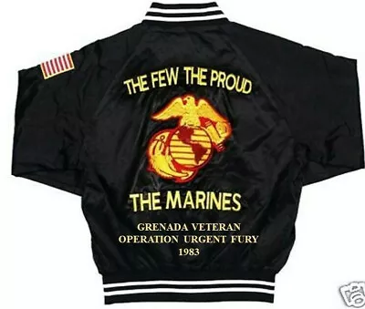 Grenada Veteran 1983 Marine Satin Jacket* Embroidered1-sided (back Only) • $139.95