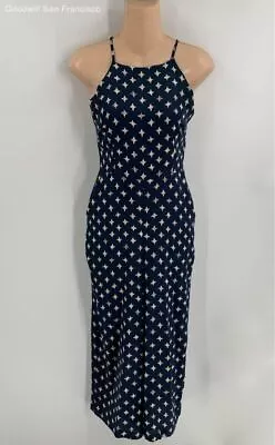 Veronica M Womens Navy Star Print Spaghetti Strap Wide-Leg Jumpsuit Size XS • $24.99