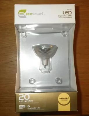 Ecosmart LED Bright White MR16 20 Watt Equivalent 6 Watts Usage 295 Lumens • $9.95