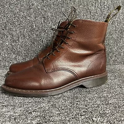 Dr Martens Eldritch Boots Mens UK 8 EU 42 Brown Grain Leather Lace Up • £69.99