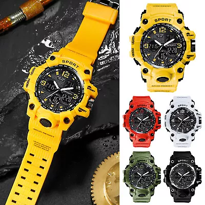 Mens Waterproof Watch Sport Military Analog Quartz Digital Wrist Watches US • $11.49