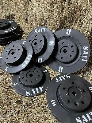 SAIT Plates Cast Iron Discs. 2x 1inch Weights Set For Weightlifting Dumbbell Bar • £51