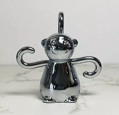 Umbra Silver Stainless Steel Monkey Ring Jewelry Holder 2.5 Inch Primate Decor • $18.99
