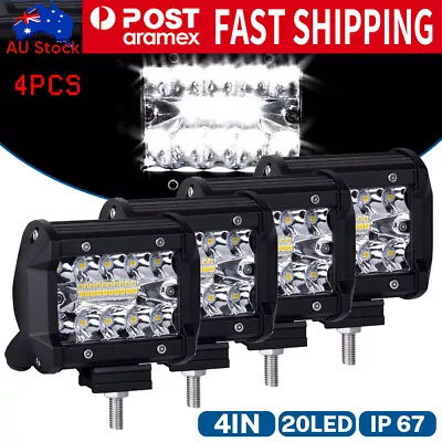 4x 4inch 200W LED Work Lights Spot Flood Light Bar Reverse 4WD 12V 24V OZ • $24.90