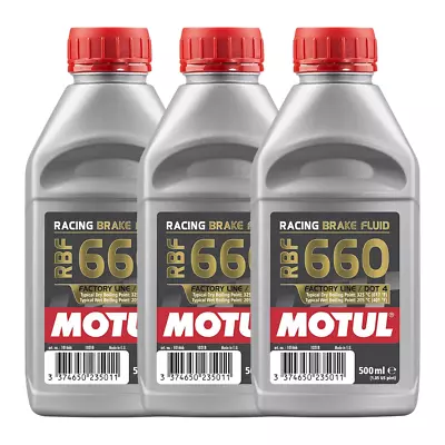 Motul RBF 660 Factory Line 100% Synthetic Racing Brake Fluid 101667 500ml 3 Pack • $60.80