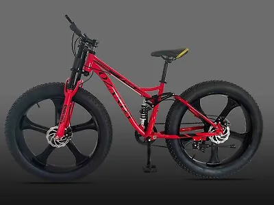 $699 • Buy 24/26  Large Fat Tire Heavy Duty Beach Mountain Red Bike Frame 7 Speed Triumph