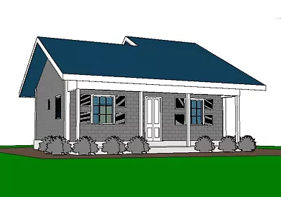 Custom Granny's Tiny House Home Building Plan 2 Bed & 1 Bath Room With CAD File • £28.94