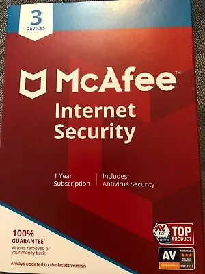Mcafee Internet Antivirus Security 3 Devices • $29.99
