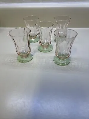 Vintage Watermelon Uranium Glassware Set Of 5 Pieces • $49.99