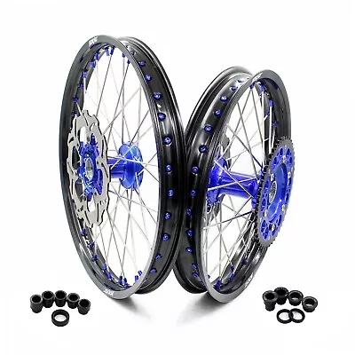 KKE 21/19 MX Cast Wheels Rims For YAMAHA YZ250F 2001-2015 YZ450F 2003 YZ125 Blue • $819