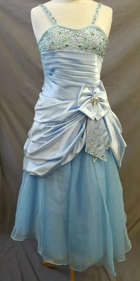 £22.50 • Buy Baby/Pastel Blue Beaded Lace Back Princess Prom Dress, Osepe, Approx Teen Medium