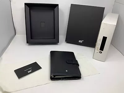 Montblanc Boheme Leather A6 Organizer 7333 Black/ Blue BRAND NEW • $790