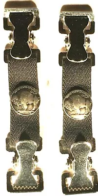 Buffalo Nickel Motorcycle Biker Pants Boot Strap Heavy Duty Clip Made In Usa • $23.99