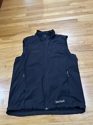 Marmot Vest Mens Large Black Windstopper Outdoors Full Zip Softshell • $19.95