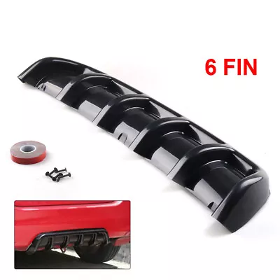 Universal Black Car Rear Bumper Body Kit Shark Chin Spoiler Diffuser Trim Cover • $52.82