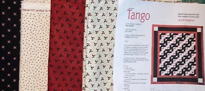 Tango Quilt Fabric Kit  -  63” X 70 1/2” - Blk/Wht/Red Moda Primitive Gatherings • $52