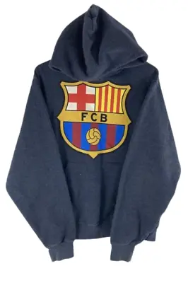 FCB FC Barcelona Unisex Adult Hoodie Sweater Graphic Design Logo Size Small Blue • $11.90