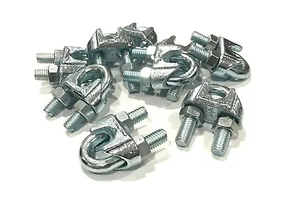 Cable Clamps 1/2” U-Bolts Galvanized Wire Rope Clamps Clips 2 4 6 12 20pcs • $10.99