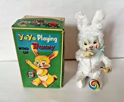 Vintage YoYo Playing Bunny Tin Windup Toy Japan • $9.99