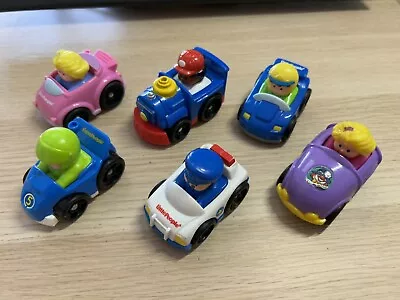 Fisher Price Little People Wheelies X 6 - Boys & Girls VW Bug Cars Train • $25