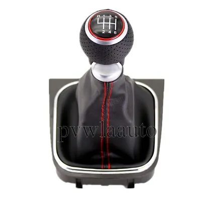 6 Speed Gear Shift Knob Leather Boot For VW Golf 5 R32 GTI Rabbit 2004 - 2009 • $14.39