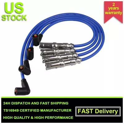 Cable Ignition Spark Plug Wire Set 27588 For VW Beetle Bora Golf GTI Jetta 2.0L • $20.59