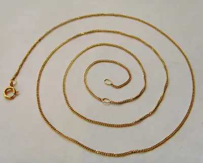 £45 • Buy 9ct Gold Curb Trace Chain 18 Inch Hallmarked Idea For Small Pendant Use